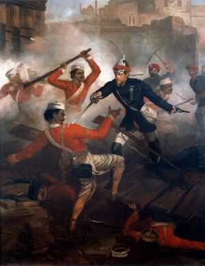 Lt WA Kerr earning the Victoria Cross during the Indian Mutiny