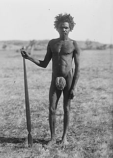 Man with a spear-thrower, photograph by H. Basedow