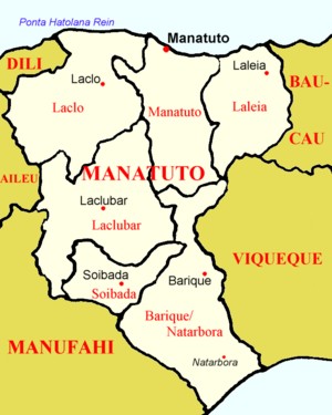 Manatuto subdistricts