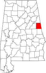 Map of Alabama highlighting Randolph County