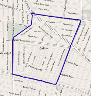 Map of Carthay, Los Angeles, California