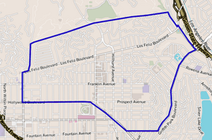 Los Feliz neighborhood, as mapped by the Los Angeles Times