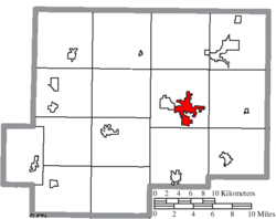 Location of Ottawa in Putnam County
