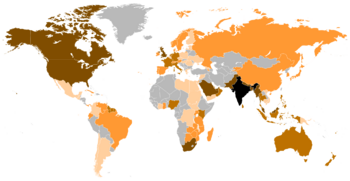 Map of the Indian Diaspora in the World
