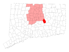 Marlborough's location within Hartford County and Connecticut