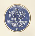 Michael Balcon blue plaque