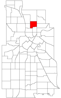 Location of Holland within the U.S. city of Minneapolis