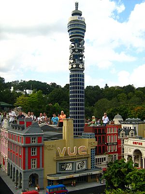 Model of BT Tower in Miniland, Legoland Windsor