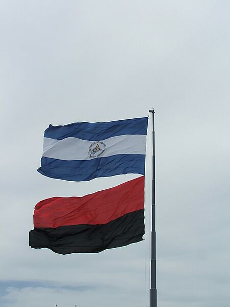 Nicaraguan and Sandinista flags