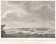 North view of Bangalore from the pettah, shewing the curtain and bastions that were breached