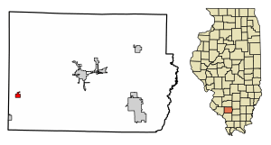 Location of Cutler in Perry County, Illinois.