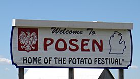 Welcome sign for Posen