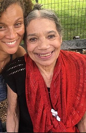 Raven Wilkinson & her friend artist Calida Garcia Rawles sitting on a New York City park bench