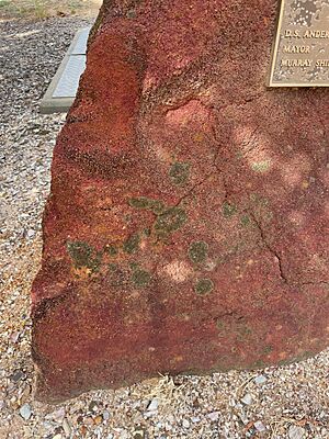 Red rock plinth Mathoura, NSW 2024