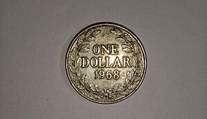 Reverse of the 1 Dollar coin of Liberia (1968)