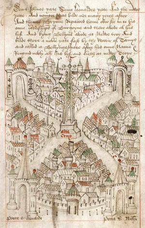 Robert Ricart's map of Bristol