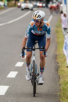 Romain Bardet during Simacourbe climb of Tour de France 2024 stage 13