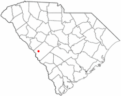 Location of Gloverville, South Carolina