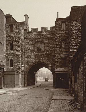 Saint John's Gate Clerkenwell the main gateway to the Priory of Saint John of Jerusalem 1880