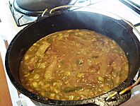 Smothered pork roast and gravy in black pot HRoe 2012