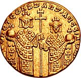 Solidus of Leo VI with Constantine VII (reverse)