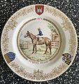 Spode plate of St Leger winner Athens Wood