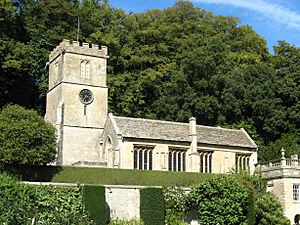 St Peter's Church, Dyrham, from house lawn (cropped).jpg