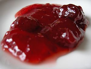 Strawberry jam on a dish