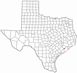 Location of Damon, Texas.
