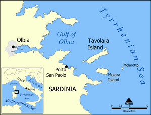 Tavolara Island map
