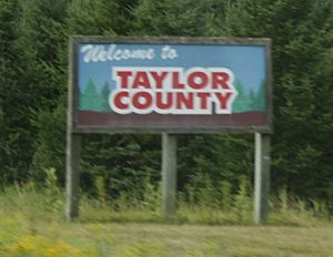 Taylor County Wisconsin Welcome Sign WIS13
