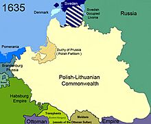 Territorial changes of the Polish–Lithuanian Commonwealth (union state of the Crown of the Kingdom of Poland and Grand Duchy of Lithuania), 1635