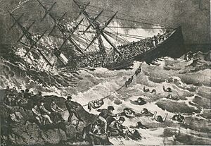 The Wreck of the Atlantic, lithograph, Currier and Ives, 1873