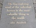 The free exploring mind of the individual human is the most valuable thing in the world by John Steinbeck - Jack Kerouac Alley
