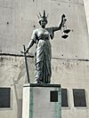 Themis (sculpture) outside the Queen Elizabeth II Courts of Law, Brisbane, 02.jpg