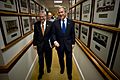 US Navy 071129-N-0696M-241 resident George W. Bush and Josh Bolton, White House chief of staff depart after a meeting with senior military leaders discussing long-term strategic plans for the military