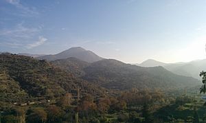 View of mountain range from Kampos, Ikaria - Greece