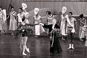 Virginia Johnson, Irina Nijinska and Eddie Shellman, DTH, 1983.jpg