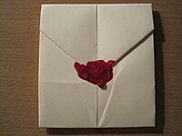 Wax seal with impression of uppercase letter A