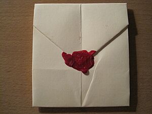 Wax seal with impression of uppercase letter A