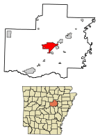 Location of Searcy in White County, Arkansas.