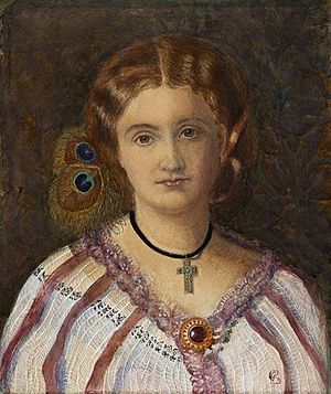 'Portrait of Clare Stephens' by Frederic George Stephens, c. 1865, watercolor