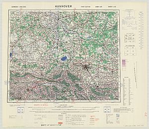 1943 WWII map of Hannover, Germany