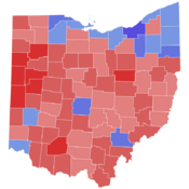 2018 United States Senate election in Ohio results map by county