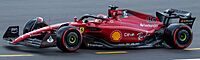 Leclerc driving the Ferrari F1-75 at the 2022 British Grand Prix