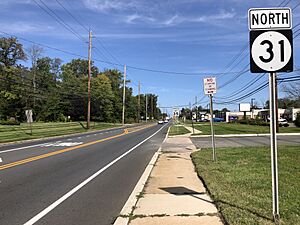 2023-09-21 11 45 54 View north along New Jersey State Route 31 at West Delaware Avenue in Pennington, Mercer County, New Jersey
