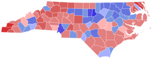2024 North Carolina gubernatorial election results map by county