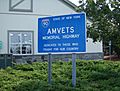AMVETS memorial sign on Thruway