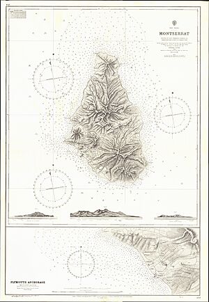 Admiralty Chart No 254 Montserrat, Published 1869
