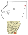 Ashley County Arkansas Incorporated and Unincorporated areas Montrose Highlighted 0546670